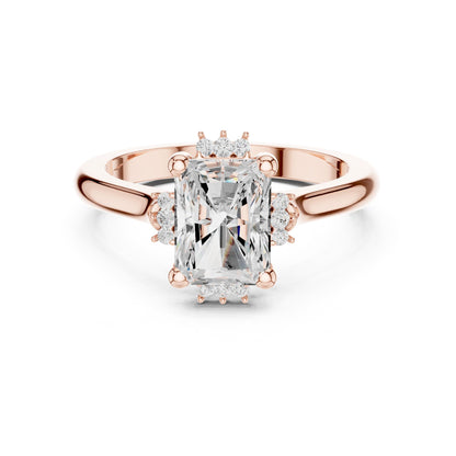 Radiant Hidden Halo Lab Grown Diamond Engagement Ring