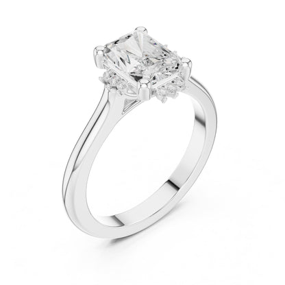 Radiant Hidden Halo Lab Grown Diamond Engagement Ring