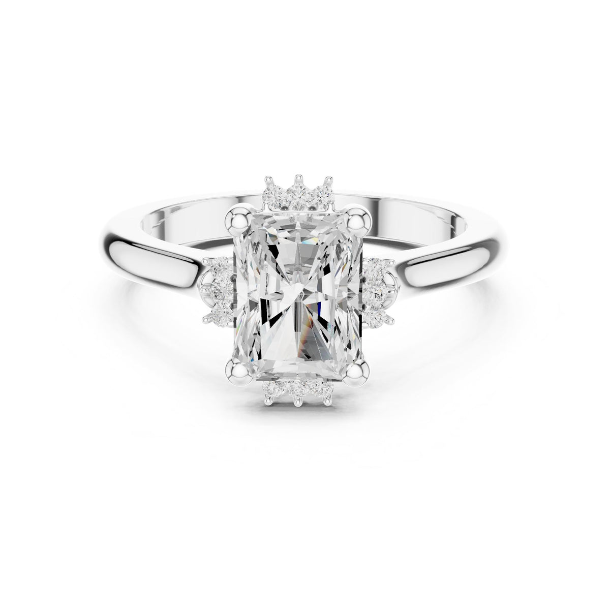 Radiant Hidden Halo Lab Grown Diamond Engagement Ring