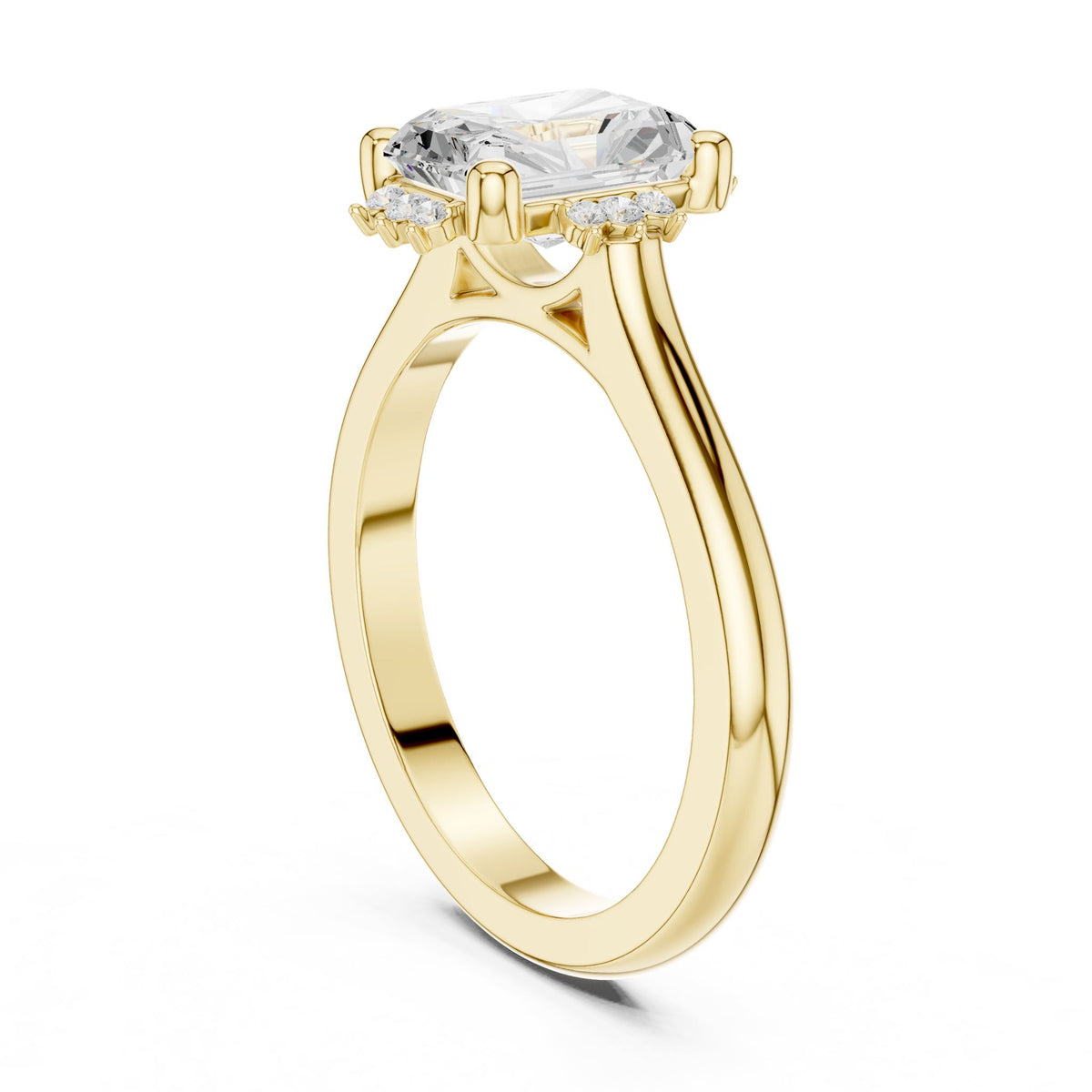 Radiant Hidden Halo Lab Grown Diamond Engagement Ring
