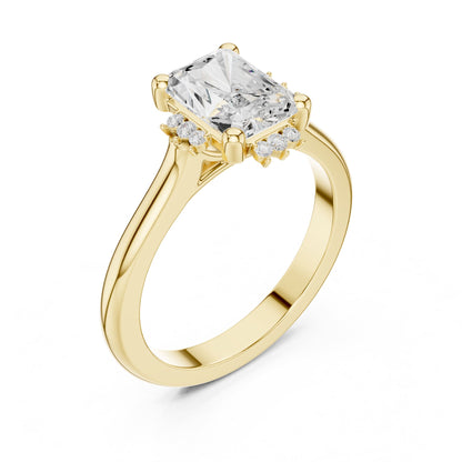 Radiant Hidden Halo Lab Grown Diamond Engagement Ring