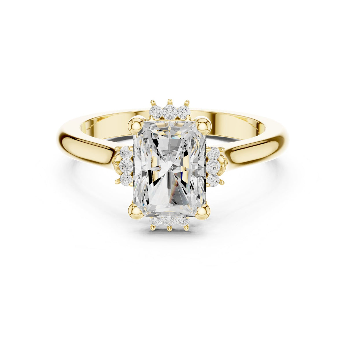 Radiant Hidden Halo Lab Grown Diamond Engagement Ring