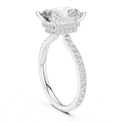 Radiant Hidden Halo Lab Grown Diamond Engagement Ring