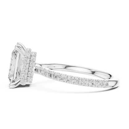 Radiant Hidden Halo Lab Grown Diamond Engagement Ring