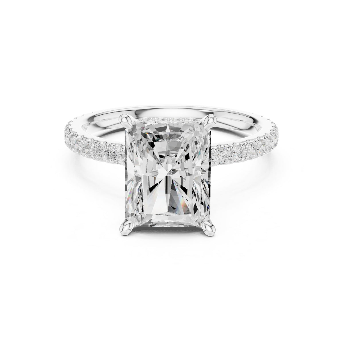 Radiant Hidden Halo Lab Grown Diamond Engagement Ring