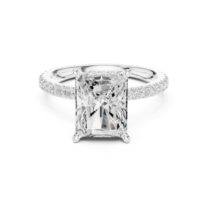 Radiant Hidden Halo Lab Grown Diamond Engagement Ring