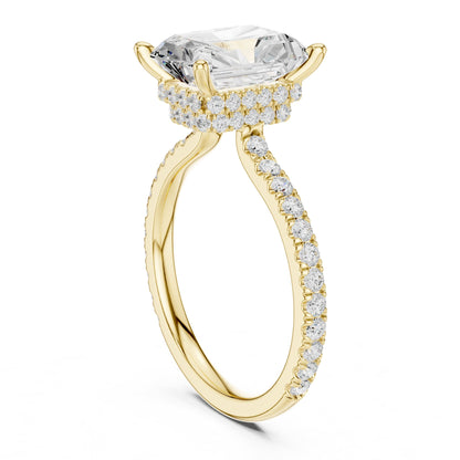 Radiant Hidden Halo Lab Grown Diamond Engagement Ring