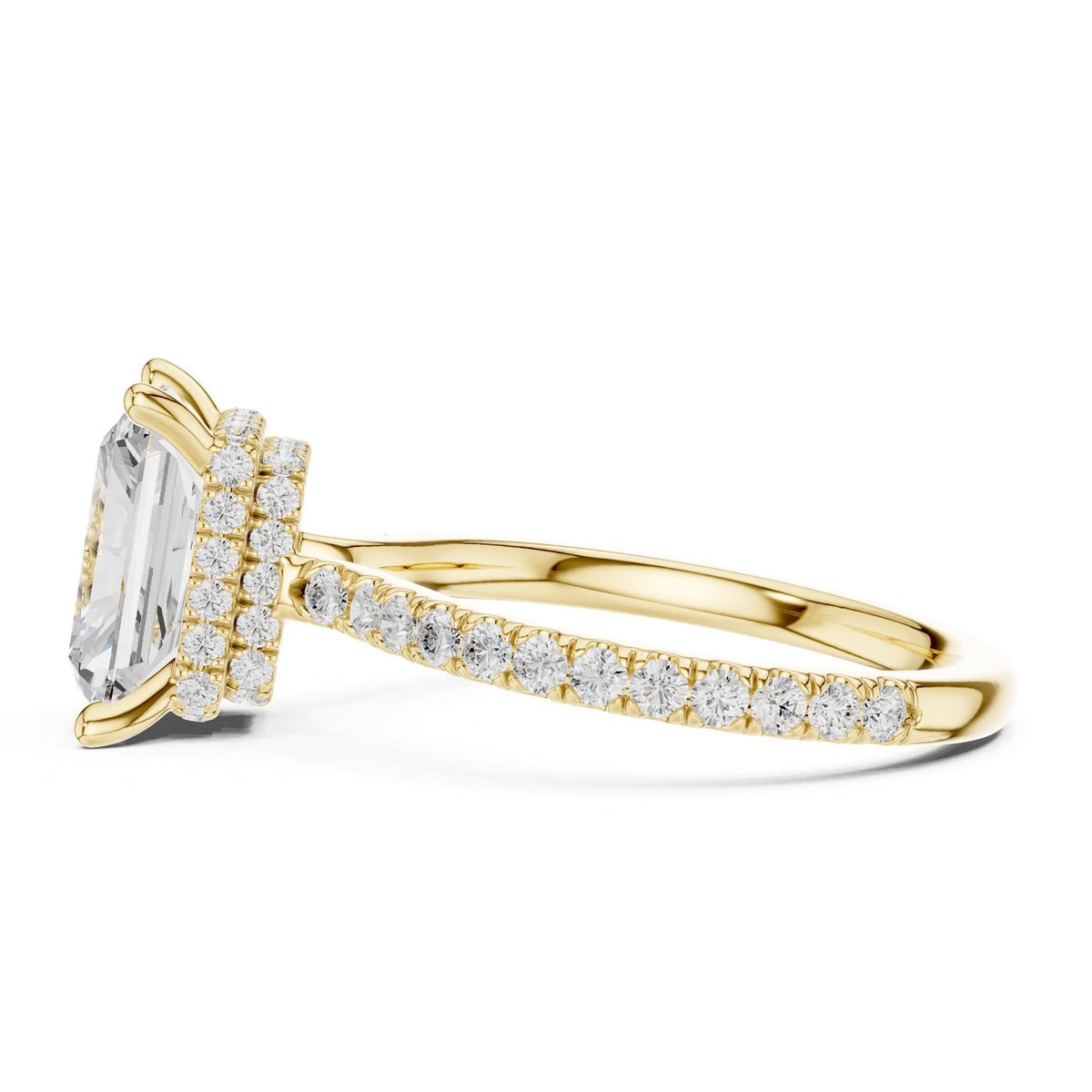 Radiant Hidden Halo Lab Grown Diamond Engagement Ring