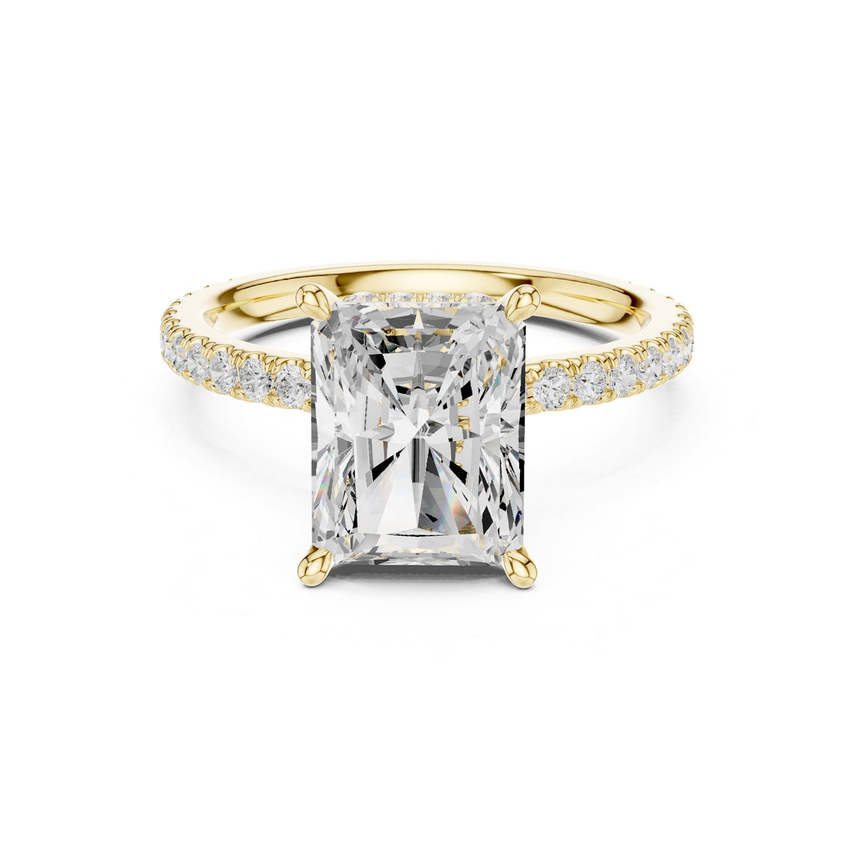 Radiant Hidden Halo Lab Grown Diamond Engagement Ring