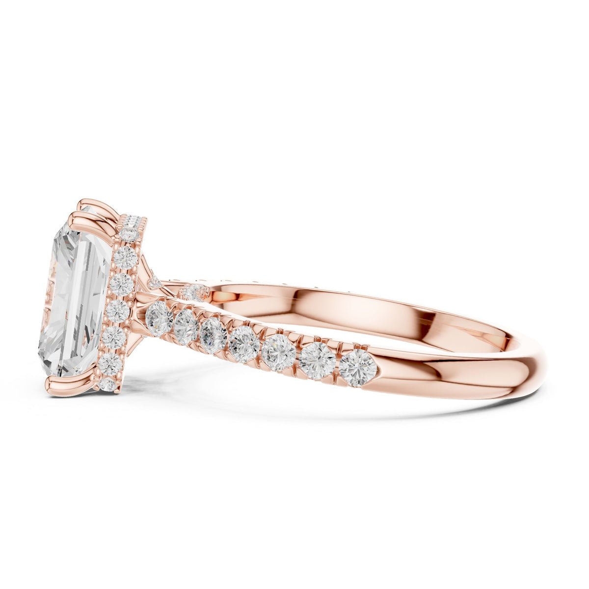 Radiant Hidden Halo Lab Grown Diamond Engagement Ring