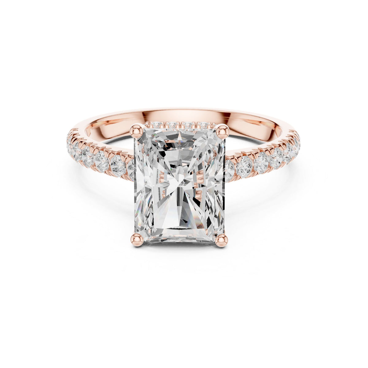 Radiant Hidden Halo Lab Grown Diamond Engagement Ring
