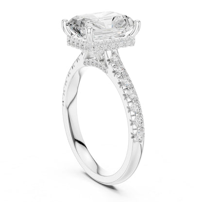 Radiant Hidden Halo Lab Grown Diamond Engagement Ring