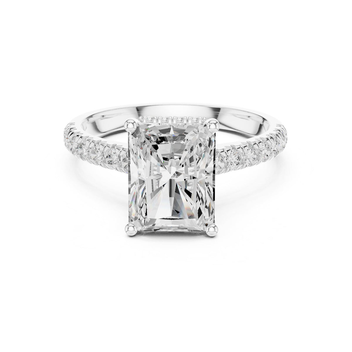 Radiant Hidden Halo Lab Grown Diamond Engagement Ring
