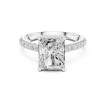 Radiant Hidden Halo Lab Grown Diamond Engagement Ring