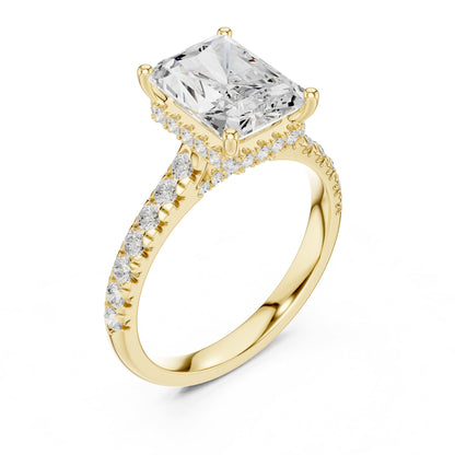 Radiant Hidden Halo Lab Grown Diamond Engagement Ring