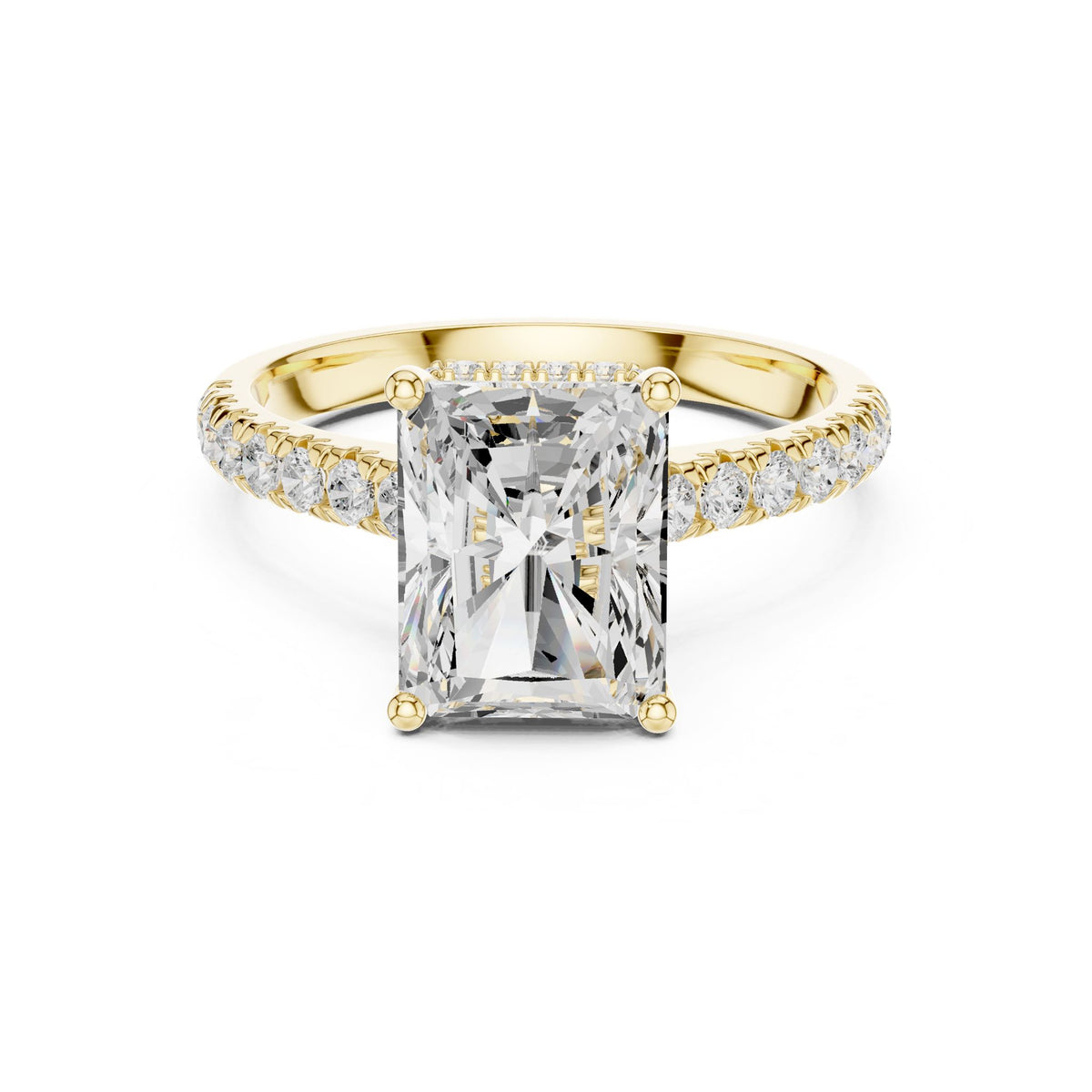 Radiant Hidden Halo Lab Grown Diamond Engagement Ring