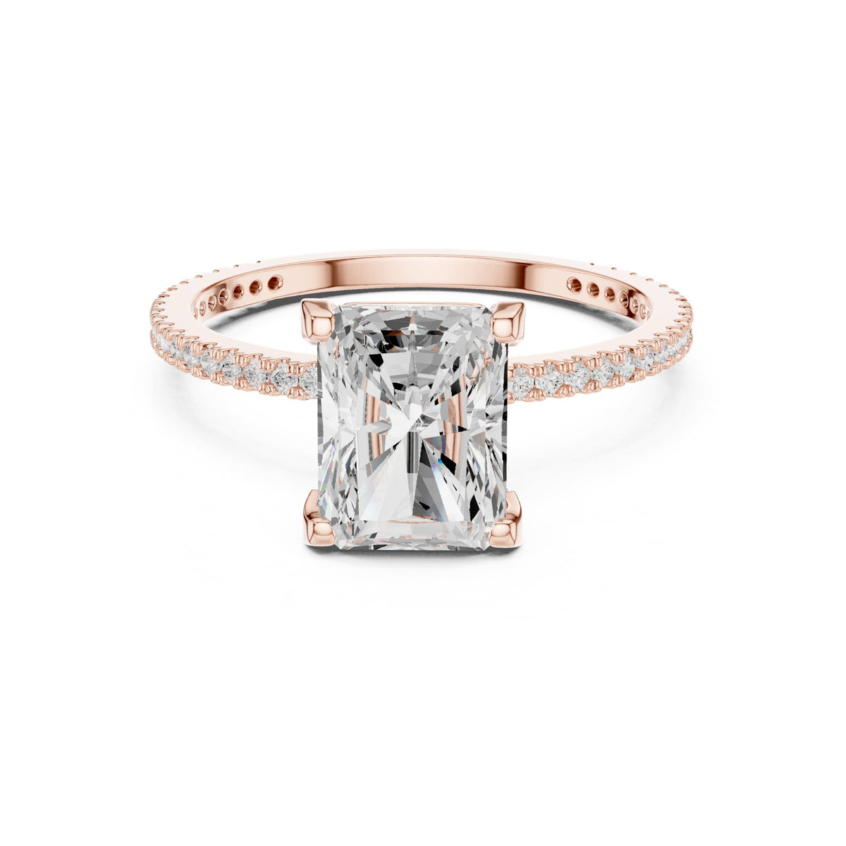 Radiant Hidden Halo Lab Grown Diamond Engagement Ring