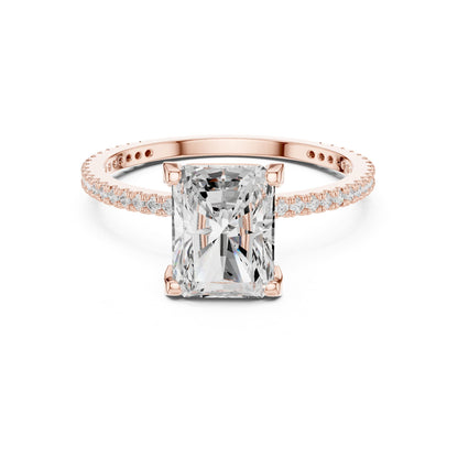 Radiant Hidden Halo Lab Grown Diamond Engagement Ring