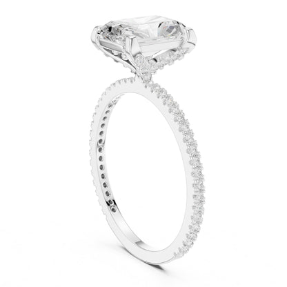 Radiant Hidden Halo Lab Grown Diamond Engagement Ring