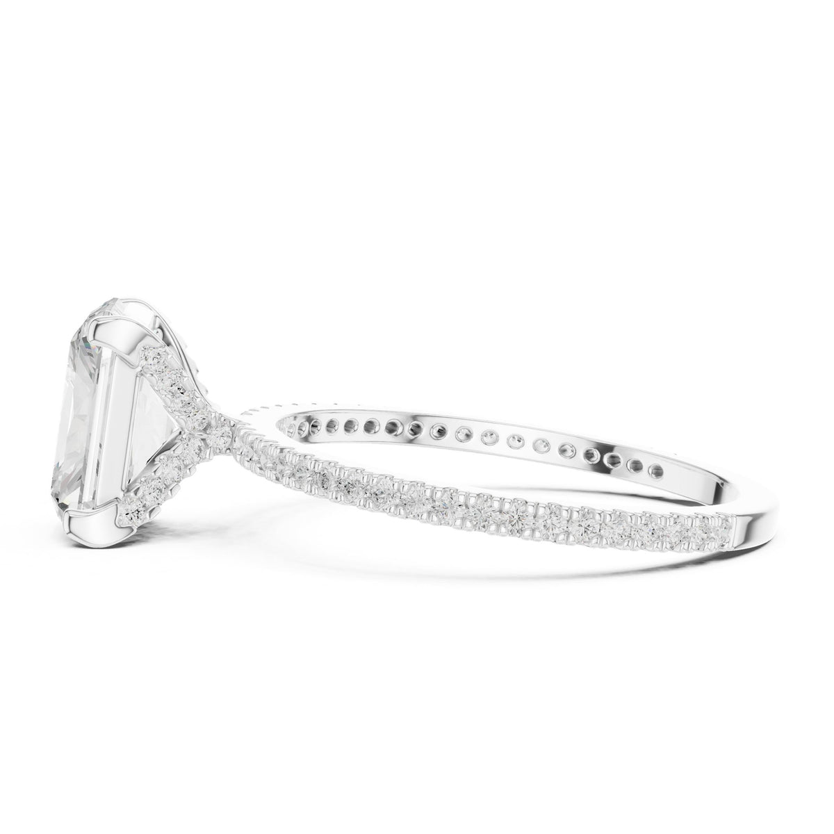 Radiant Hidden Halo Lab Grown Diamond Engagement Ring
