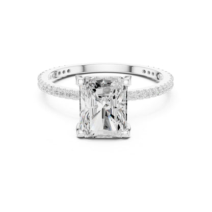 Radiant Hidden Halo Lab Grown Diamond Engagement Ring