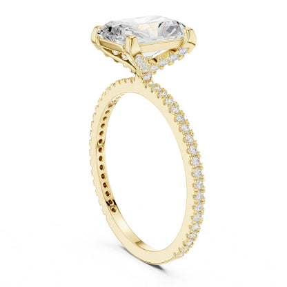 Radiant Hidden Halo Lab Grown Diamond Engagement Ring