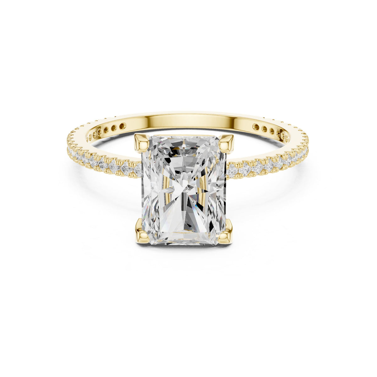 Radiant Hidden Halo Lab Grown Diamond Engagement Ring