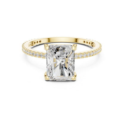 Radiant Hidden Halo Lab Grown Diamond Engagement Ring