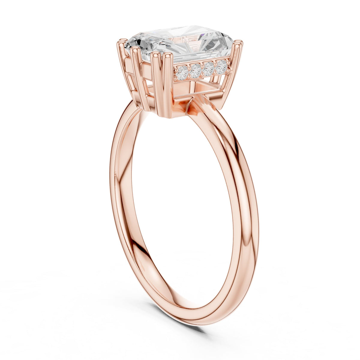Radiant Hidden Halo Lab Grown Diamond Engagement Ring