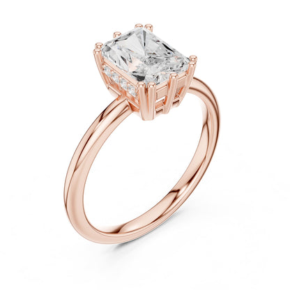 Radiant Hidden Halo Lab Grown Diamond Engagement Ring