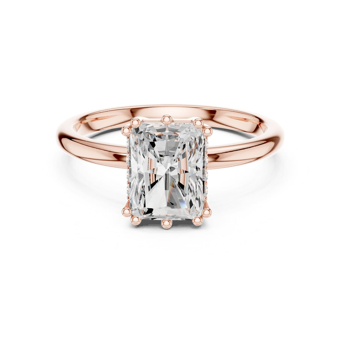 Radiant Hidden Halo Lab Grown Diamond Engagement Ring