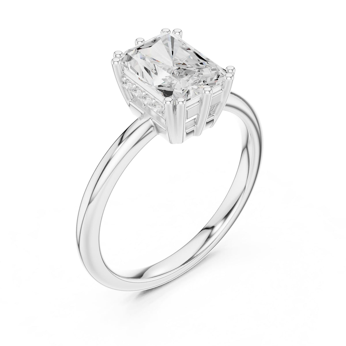 Radiant Hidden Halo Lab Grown Diamond Engagement Ring