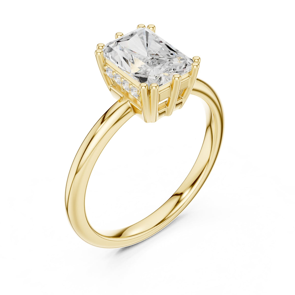 Radiant Hidden Halo Lab Grown Diamond Engagement Ring