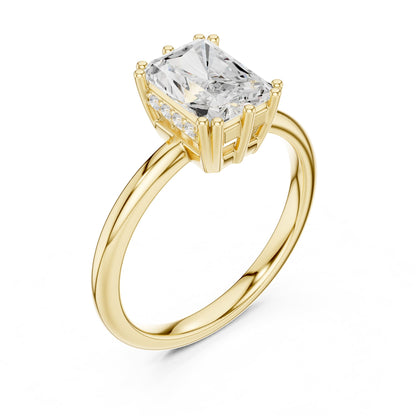 Radiant Hidden Halo Lab Grown Diamond Engagement Ring