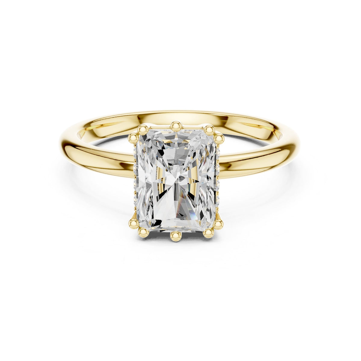 Radiant Hidden Halo Lab Grown Diamond Engagement Ring