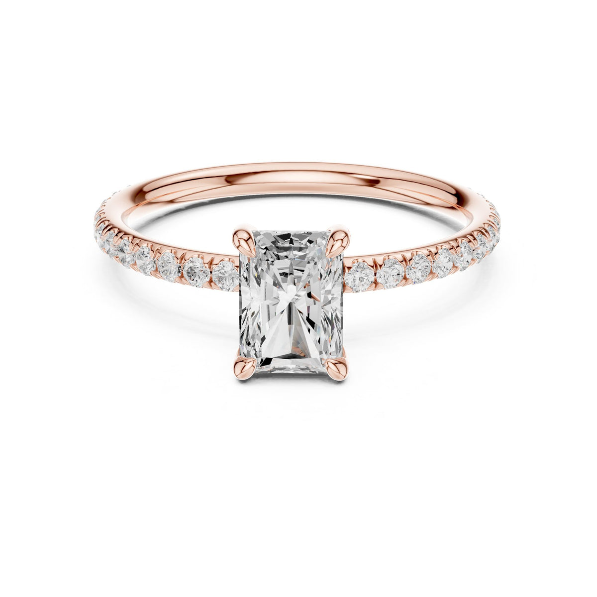 Radiant Pave Lab Grown Diamond Engagement Ring