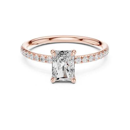 Radiant Pave Lab Grown Diamond Engagement Ring