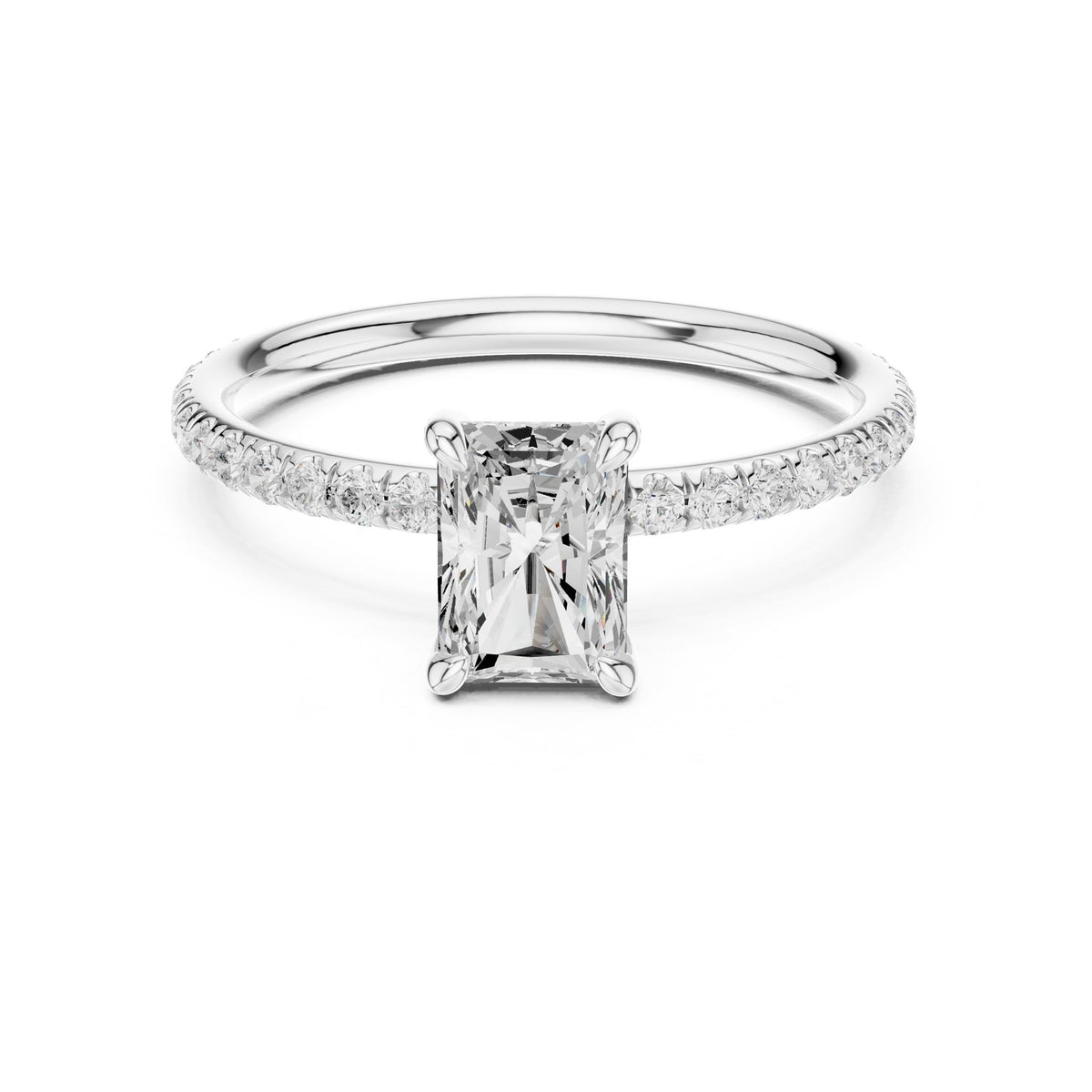 Radiant Pave Lab Grown Diamond Engagement Ring