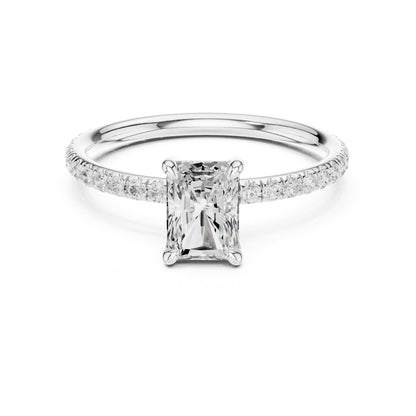 Radiant Pave Lab Grown Diamond Engagement Ring