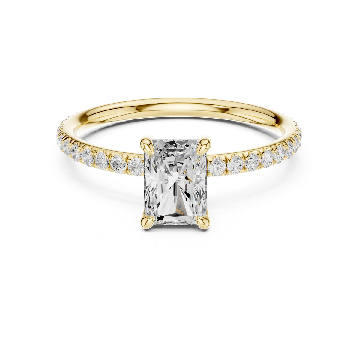 Radiant Pave Lab Grown Diamond Engagement Ring
