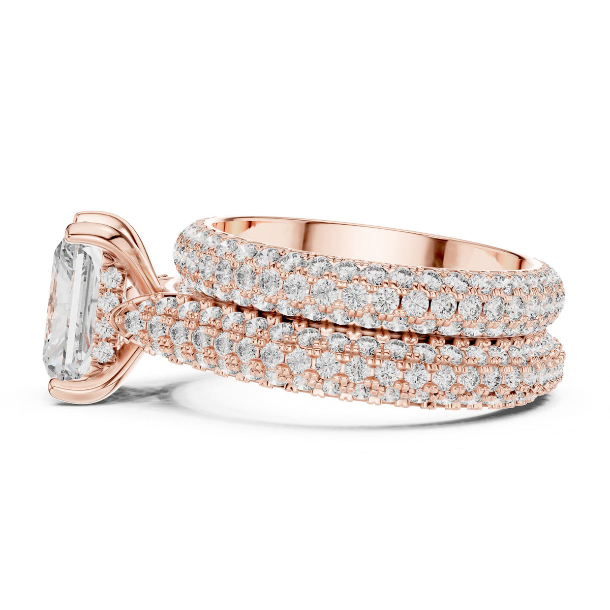 Radiant Pave Lab Grown Diamond Engagement Ring