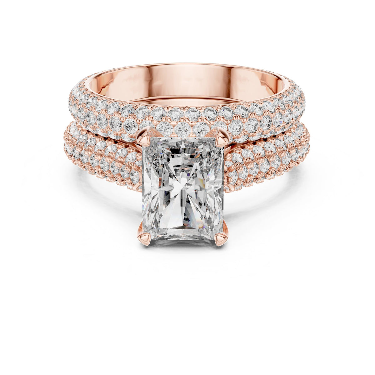 Radiant Pave Lab Grown Diamond Engagement Ring