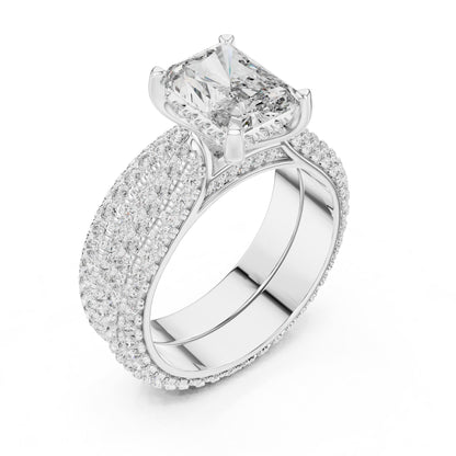 Radiant Pave Lab Grown Diamond Engagement Ring