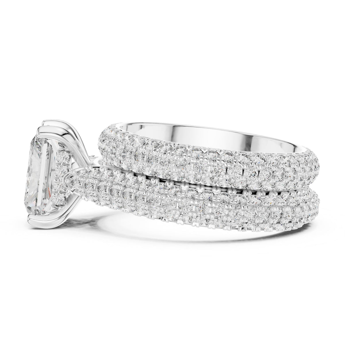 Radiant Pave Lab Grown Diamond Engagement Ring