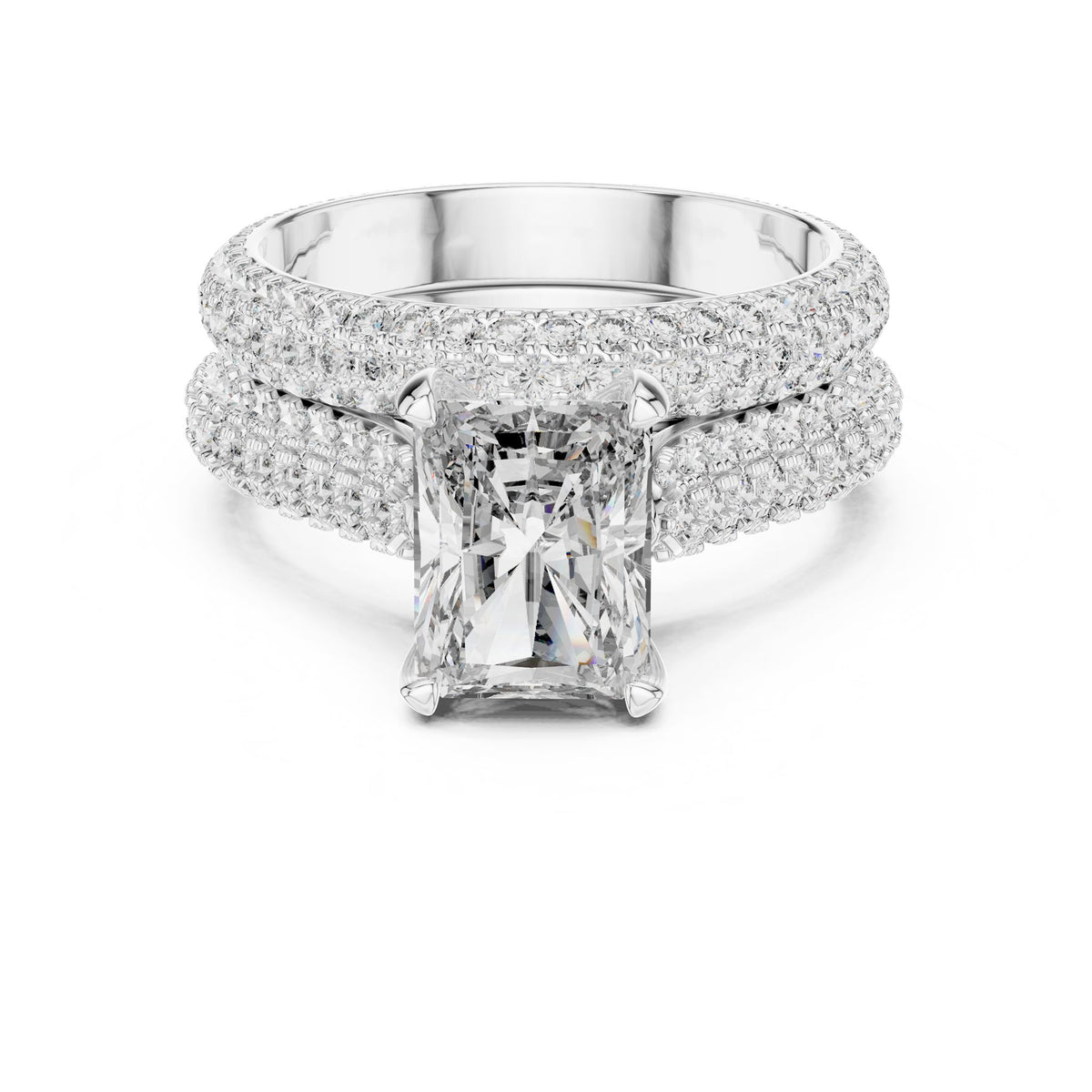 Radiant Pave Lab Grown Diamond Engagement Ring