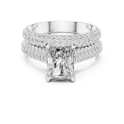 Radiant Pave Lab Grown Diamond Engagement Ring