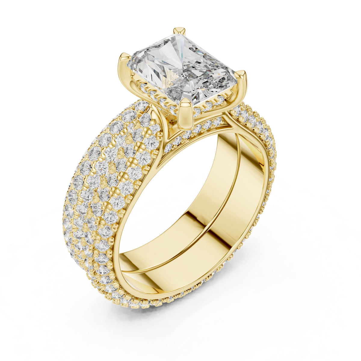 Radiant Pave Lab Grown Diamond Engagement Ring