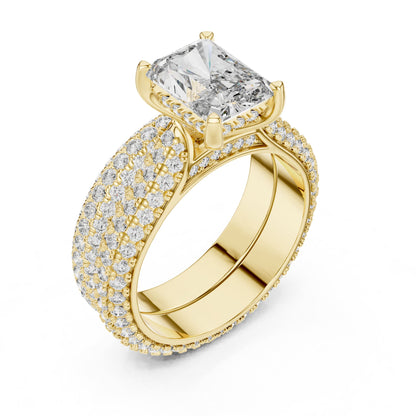 Radiant Pave Lab Grown Diamond Engagement Ring