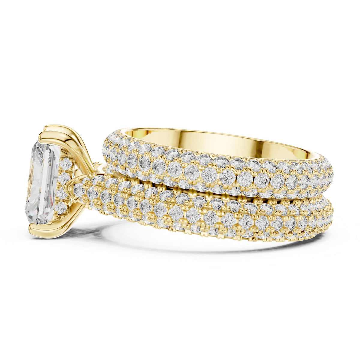 Radiant Pave Lab Grown Diamond Engagement Ring