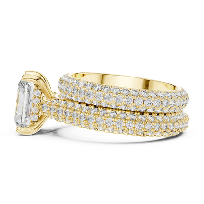 Radiant Pave Lab Grown Diamond Engagement Ring